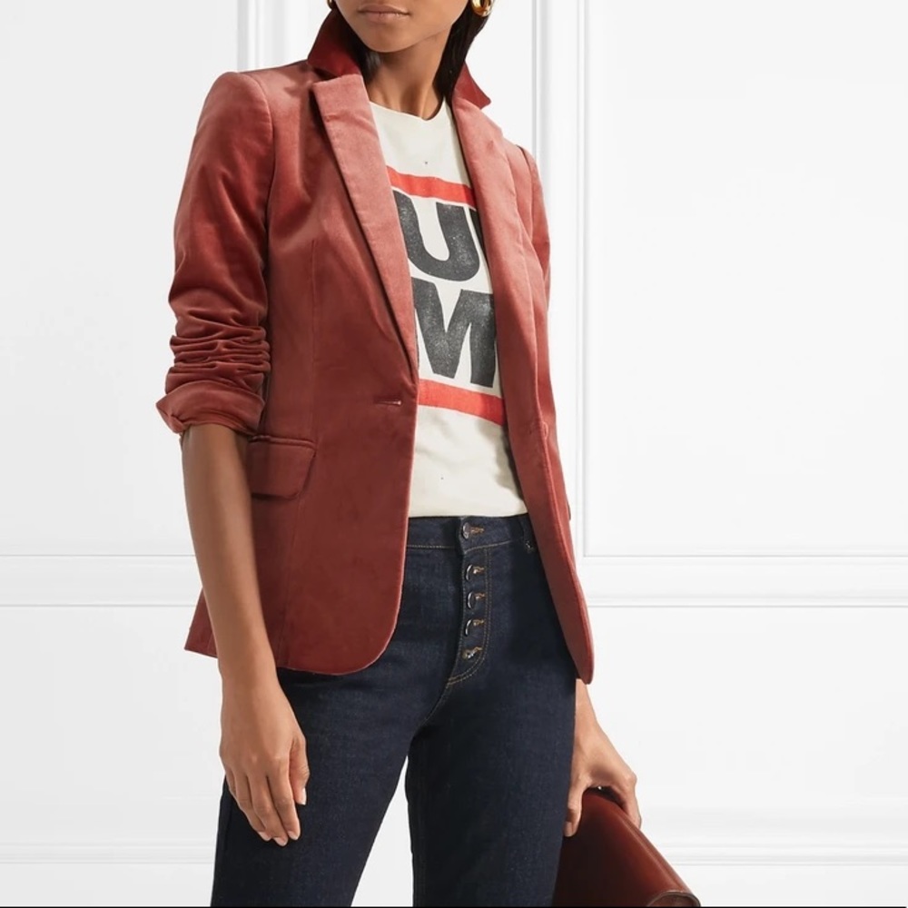Frame Classic Velvet Blazer in Spice Cotton Blend